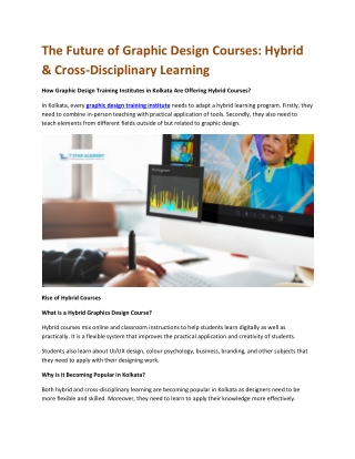 The Future of Graphic Design Courses Hybrid & Cross-Disciplinary Learning