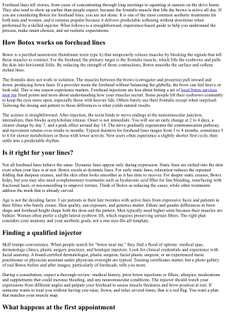 Botox for Forehead Lines: What to Expect from Your First Treatment