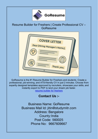 Resume Builder for Freshers | Create Professional CV – GoResume