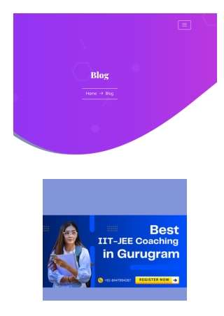 Best JEE Coaching in Gurugram A Complete Guide for Aspiring Engineers