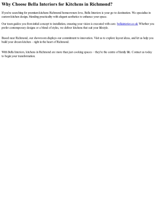 Elegant Kitchens Richmond – Designed to Impress