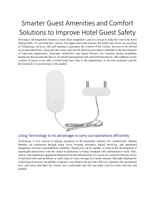 Smarter Guest Amenities and Comfort Solutions to Improve Hotel Guest Safety