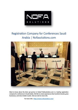 Registration Company for Conferences Saudi Arabia | Nofasolutions.com