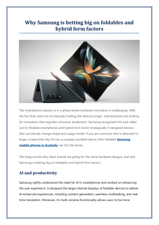 Why Samsung is betting big on foldables and hybrid form factors