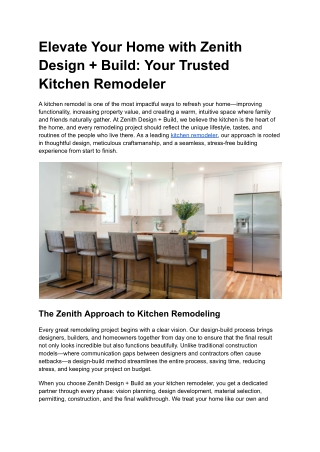 Elevate Your Home with Zenith Design   Build_ Your Trusted Kitchen Remodeler