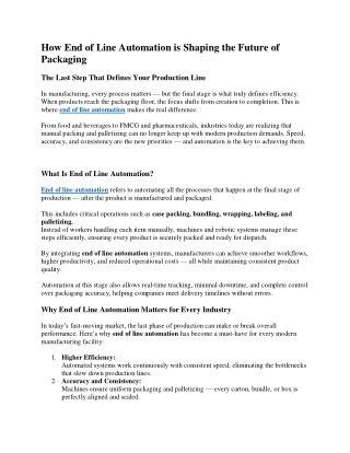 End of Line Automation