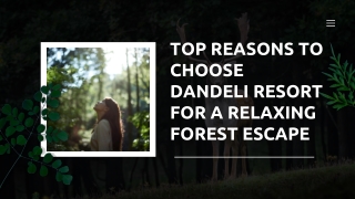 Top Reasons to Choose Dandeli Resort for a Relaxing Forest Escape