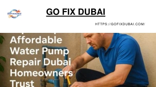 Keep It Flowing: Smart & Affordable Water Pump Fixes in Dubai