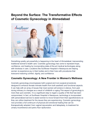 Beyond the Surface_ The Transformative Effects of Cosmetic Gynecology in Ahmedabad