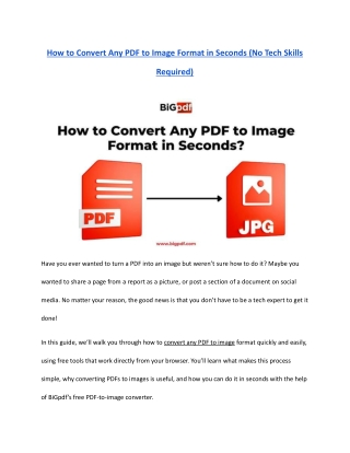How to Convert Any PDF to Image Format in Seconds (No Tech Skills Required)
