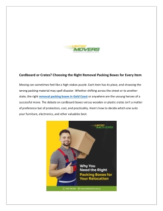 Cardboard or Crates. Choosing the Right Removal Packing Boxes for Every Item