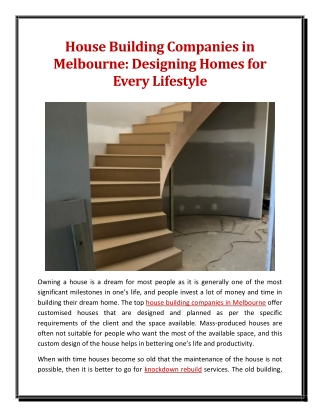 House Building Companies in Melbourne Designing Homes for Every Lifestyle