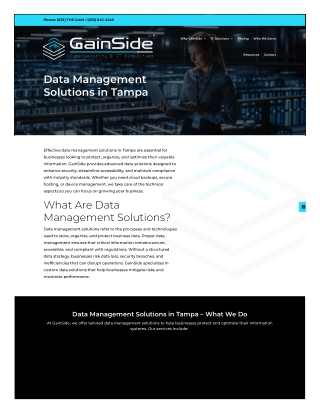 Reliable Data Management Solutions in Tampa for Secure & Streamlined Business Op