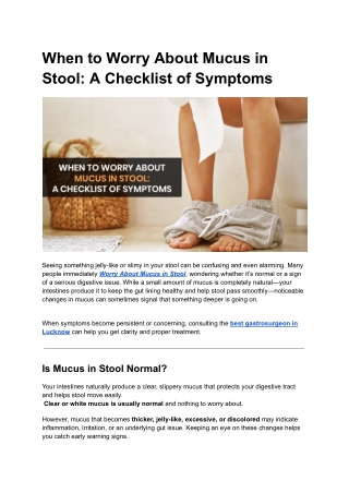 When to Worry About Mucus in Stool_ A Checklist of Symptoms