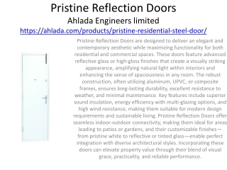 Pristine Reflection Doors
