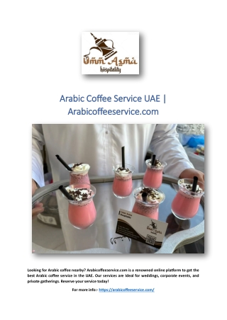 Arabic Coffee Service UAE | Arabicoffeeservice.com