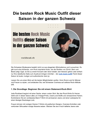 Die besten Rock Music Outfit dieser Saison in der ganzen Schweiz