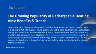 The Growing Popularity of Rechargeable Hearing Aids Benefits & Trends