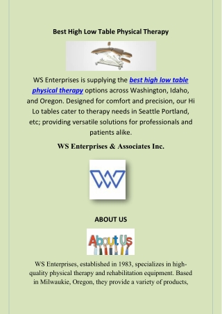 Best High Low Table Physical Therapy