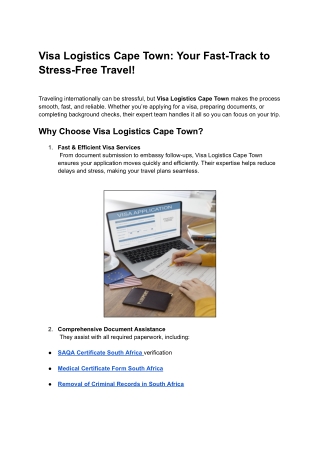 Visa Logistics Cape Town_ Your Fast-Track to Stress-Free Travel!
