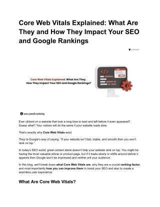 Core Web Vitals Explained_ What Are They and How They Impact Your SEO and Google Rankings