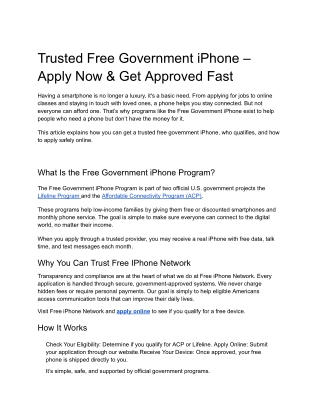Trusted Free Government iPhone