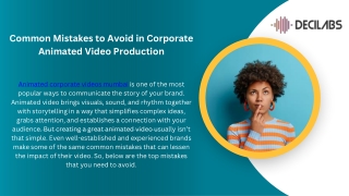 Common Mistakes to Avoid in Corporate Animated Video Production