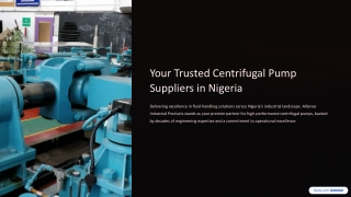 Centrifugal Pump Suppliers in Nigeria – Built for Heavy-Duty Use
