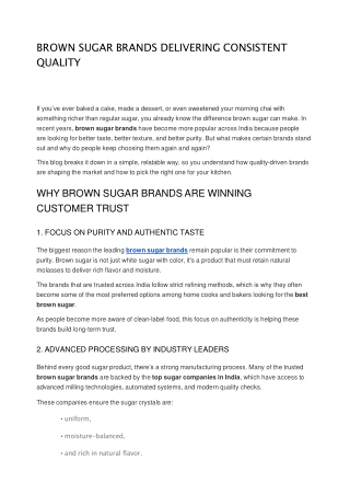 Why Brown Sugar Brands Are Winning Customer Trust