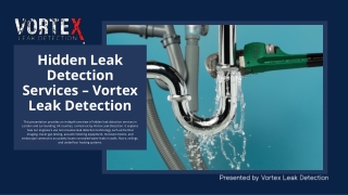 Hidden Leak Detection Services in London | Vortex Leak Detection