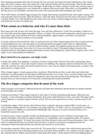 Behavior-Based Triggers Explained by a Marketing Consultant