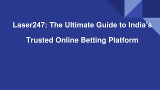 Laser247 - Safe, Simple, and Smarter Online Betting
