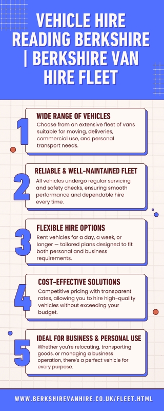 Vehicle Hire Reading Berkshire  Berkshire Van Hire Fleet