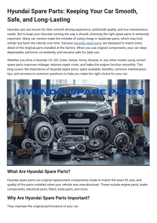 Hyundai Spare Parts