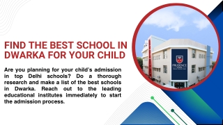 Discover the Best School in Dwarka for Your Child’s Future