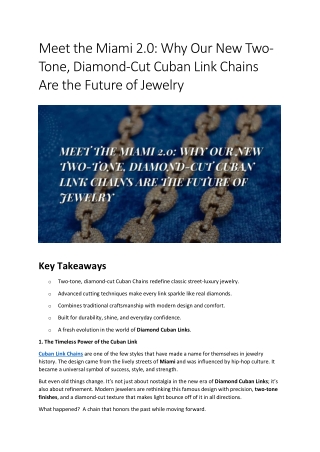 Diamond-Cut Cuban Link Chains