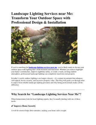 Landscape Lighting Services near Me