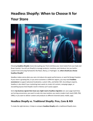 Headless Shopify: when to use it and a migration checklist