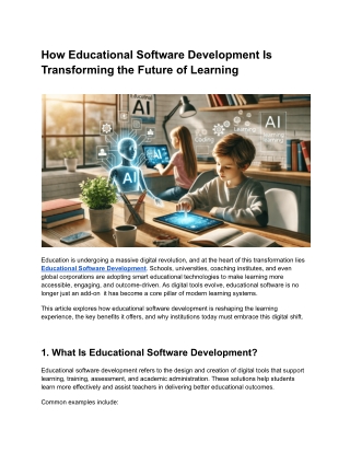 How Educational Software Development Is Transforming the Future of Learning