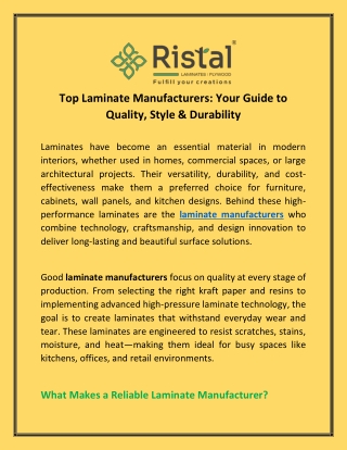 Elevating Interior Spaces with Premium Laminate Solutions