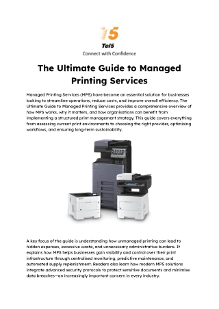 The Ultimate Guide to Managed Printing Services