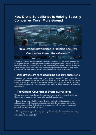 How Drone Surveillance is Helping Security Companies Cover More Ground