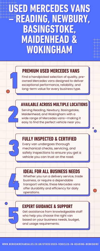 Mercedes vans Reading, Newbury, Basingstoke, Maidenhead and Wokingham Used Vehicles