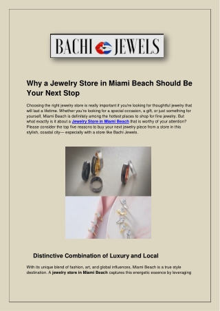 Miami Beach Jewelry Store for Engagement Rings & Fine Jewelry – bachijewels