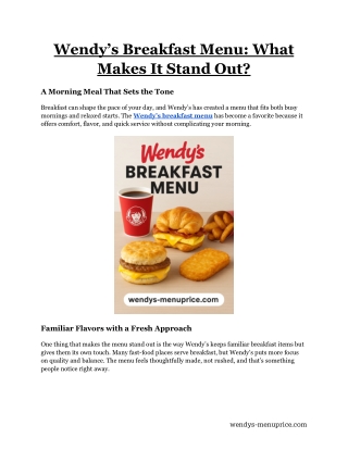 Wendy’s Breakfast Menu_ What Makes It Stand Out_