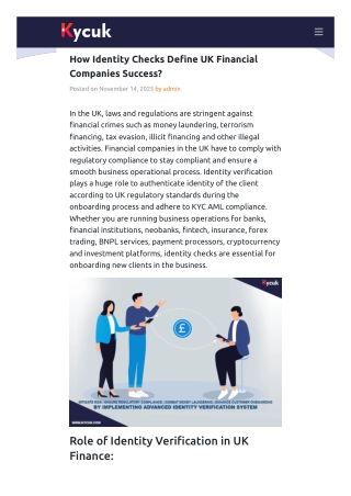 How Identity Checks Define UK Financial Companies Success?
