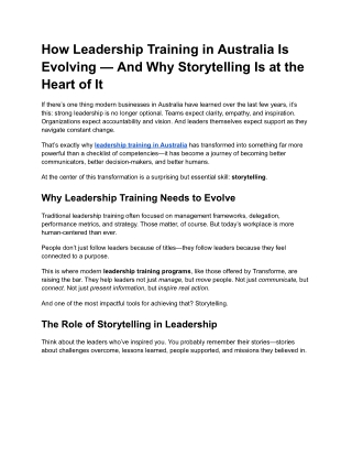 How Storytelling Strengthens Leadership in Modern Workplaces