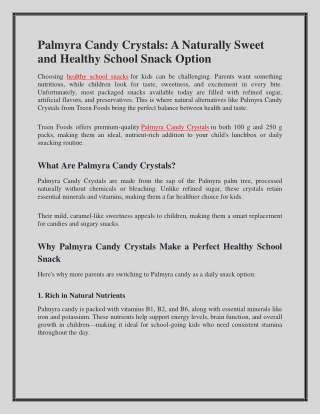 Naturally Sweet & Healthy Snack Choice for School Kids