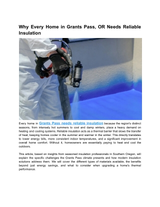 Why Every Home in Grants Pass, OR Needs Reliable Insulation