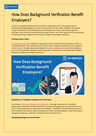 How Does Background Verification Benefit Employers?